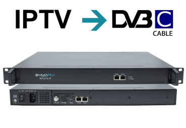 SYMARIX SRC216-IP Modulator Frontansicht, ein Gerät zur Umwandlung von IPTV-Transportstreams in DVB-C Kanäle